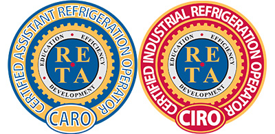 Certififed Industrial Refrigeration Operator - CIRO seal and Certificed Assistant Refrigeration Operator CARO seal